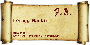 Fónagy Martin névjegykártya