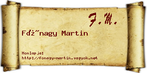 Fónagy Martin névjegykártya