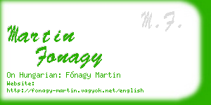 martin fonagy business card